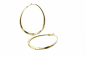 Preview: Ohrringe Creolen oval echt vergoldet als sehr große Statement Ohrringe als glänzendes Geschenk für die Frau